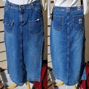 Lucky Dungarees 1980's Denim Midi Skirt size 8